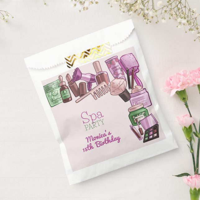 Bolsa De Papel Fiesta de cumpleaños del spa de belleza (Sellado)