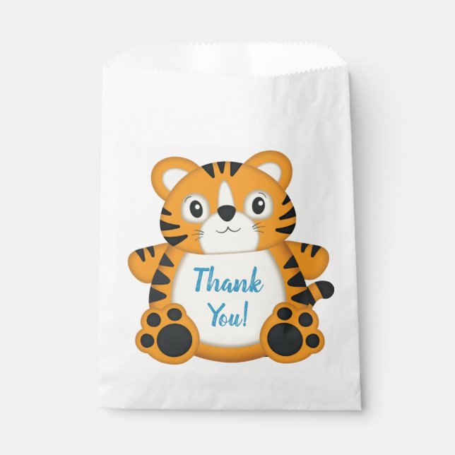 Bolsa De Papel Fiesta de cumpleaños del tigre (Anverso)