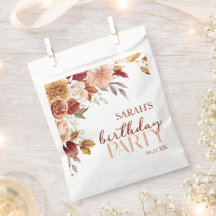 Fiesta de cumpleaños floral de Naranja quemado en