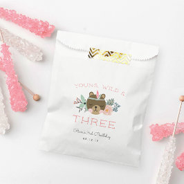 Bolsa De Papel Fiesta de cumpleaños juvenil, salvaje y de tres añ