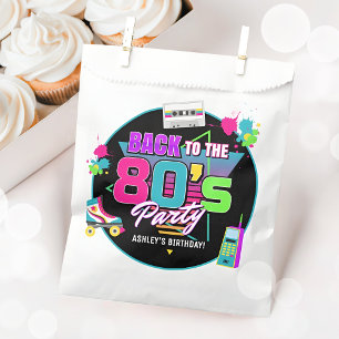 Bolsa De Papel Fiesta de cumpleaños neón de Retro 80