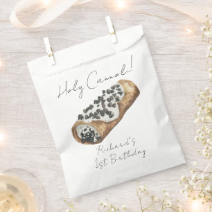 Bolsa De Papel Fiesta de cumpleaños número 1 de Cannoli acuarela