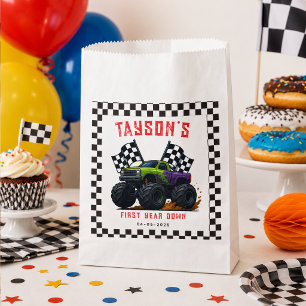 Bolsa De Papel Fiesta de cumpleaños número 1 de Monster Trucks