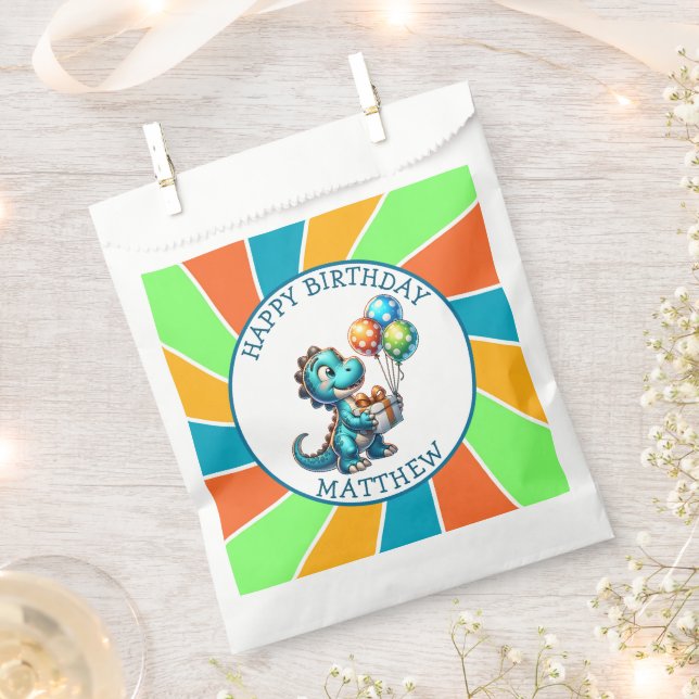 Bolsa De Papel Fiesta de cumpleaños personalizada con tema de din (Cortado)