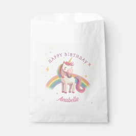 Bolsa De Papel Fiesta de cumpleaños Rainbow Unicorn de color acuá