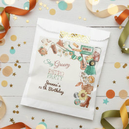 Bolsa De Papel Fiesta de cumpleaños retro de Stay groovy