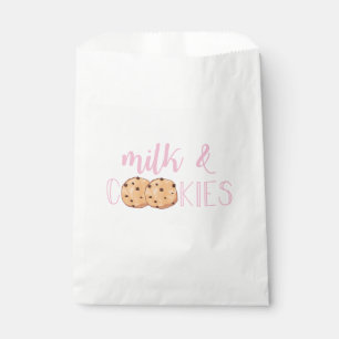 Bolsa De Papel Fiesta de Cumpleaños Rosa de Leche y Galletas