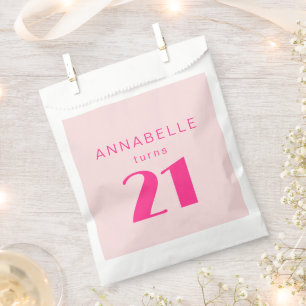 Bolsa De Papel Fiesta de cumpleaños rosa moderna del siglo XXI