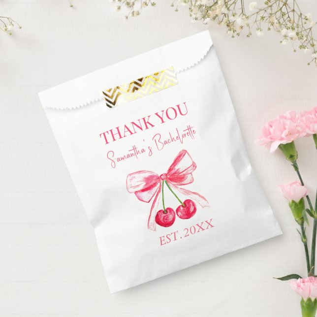 Bolsa De Papel Fiesta de Despedida de Soltera Coquette Rosa Cerez (Sellado)