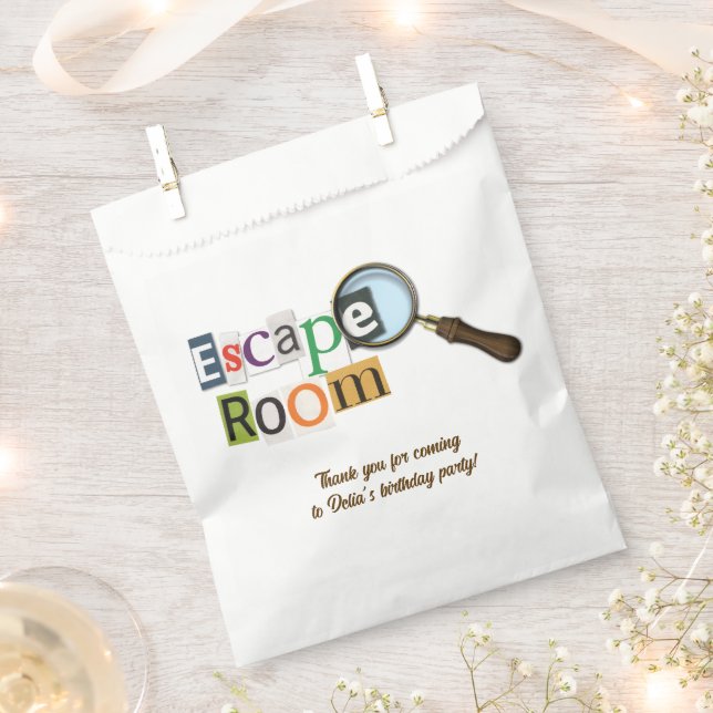 Bolsa De Papel Fiesta de Escape Room (Cortado)