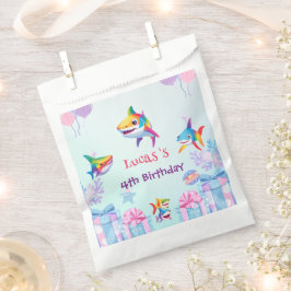 Bolsa De Papel Fiesta de globo de globo de cumpleaños de tiburón