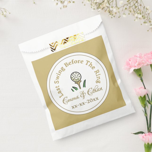 Bolsa De Papel Fiesta de golf preBoda Weekend White Gold (Sellado)