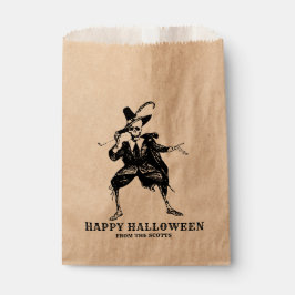 Bolsa De Papel Fiesta de Halloween Dancing Skeleton Gothic Vintag