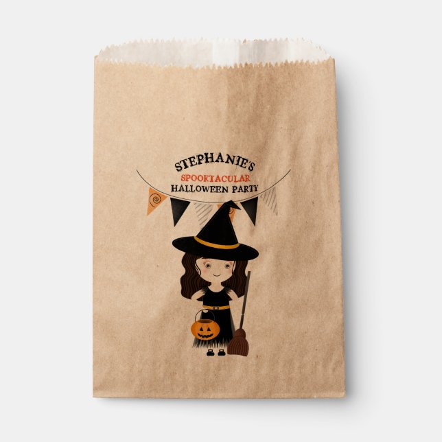 Bolsa De Papel Fiesta de Halloween de Brujas (Anverso)