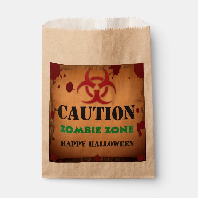 Bolsa De Papel Fiesta de Halloween del Virus Zombie (Anverso)