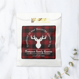 Bolsa De Papel Fiesta de la familia Red and Black Buffalo Check