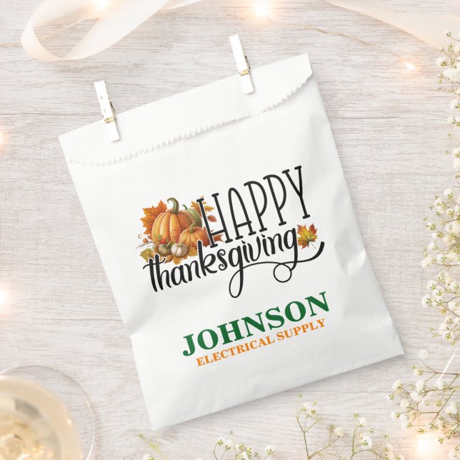 Bolsa De Papel Fiesta de la Oficina de Acción de Gracias Feliz (Cortado)