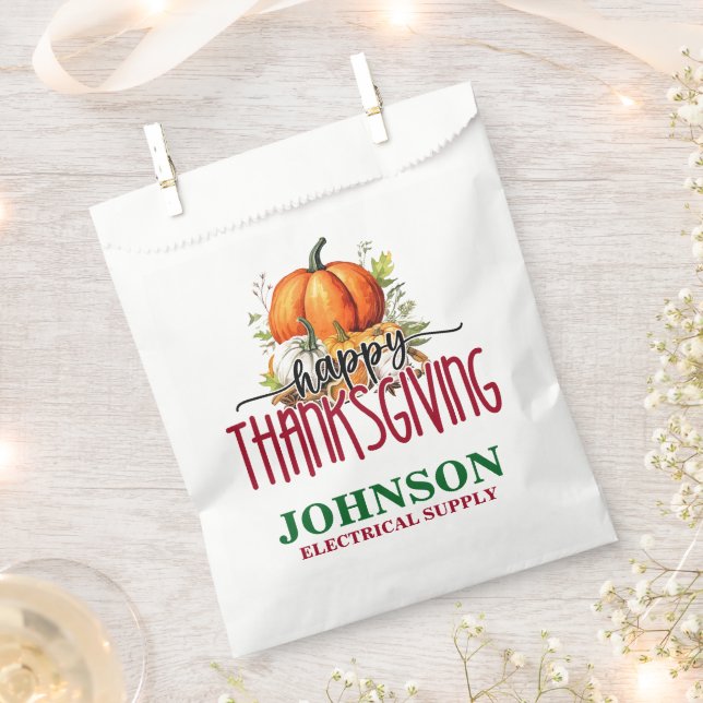 Bolsa De Papel Fiesta de la Oficina de Acción de Gracias Feliz (Cortado)