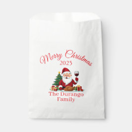 Bolsa De Papel Fiesta de Navidad de Santa Claus personalizable y