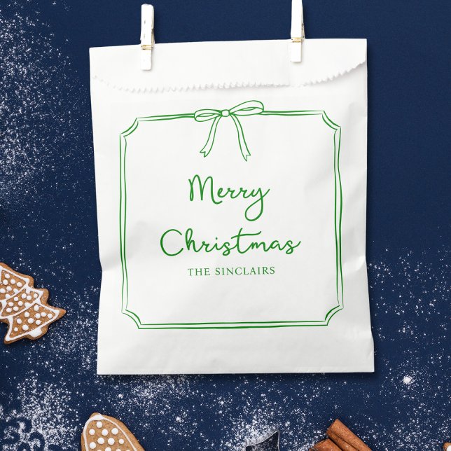 Bolsa De Papel Fiesta de Navidades de diseño de barras Minimalist (Spread holiday cheer with this custom Christmas gift bag—perfect for treats and small gifts!)