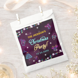 Bolsa De Papel Fiesta de Navidades morados modernos de Neon Neon