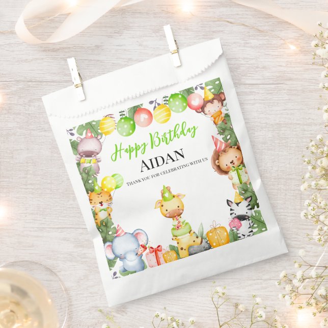 Bolsa De Papel Fiesta de Niños de Animales Safari (Cortado)