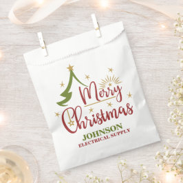 Bolsa De Papel Fiesta de Oficina junto al Árbol de Navidad Vintag