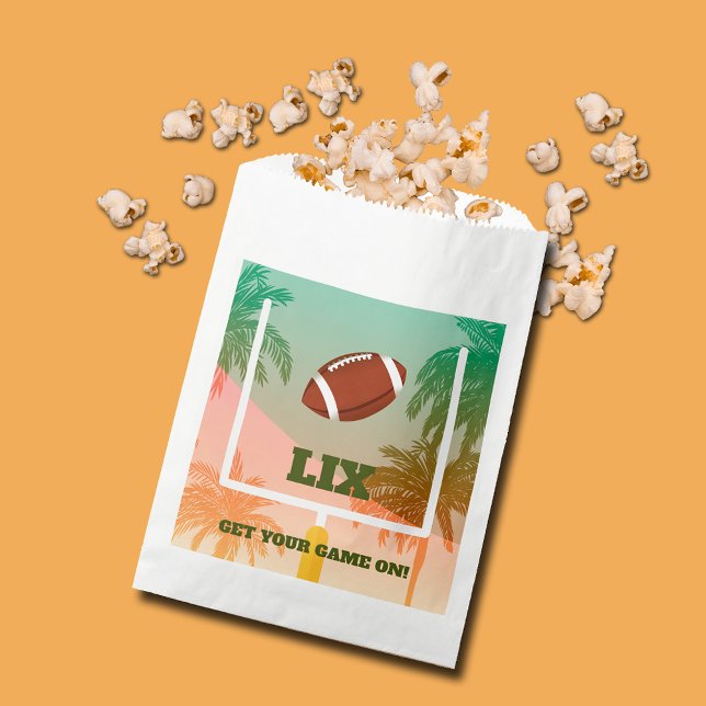 Bolsa De Papel Fiesta de Palmeras y Levantamientos de Fútbol (Palms and football uprights party paper favor bags)