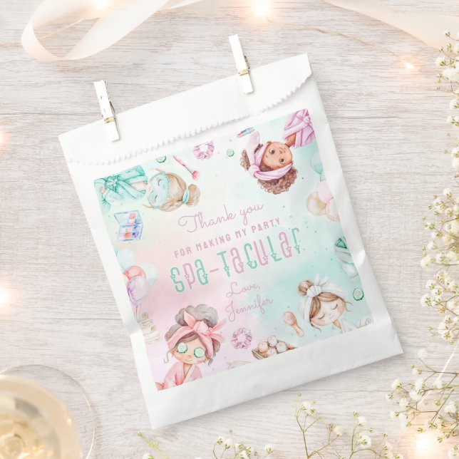 Bolsa De Papel Fiesta de Pamper Glam Birthday Spatacular Gracias (Cortado)