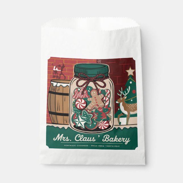 Bolsa De Papel fiesta de panadería de la Sra. Claus (Anverso)