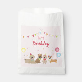 Bolsa De Papel Fiesta de Perro de Cumpleaños Feliz