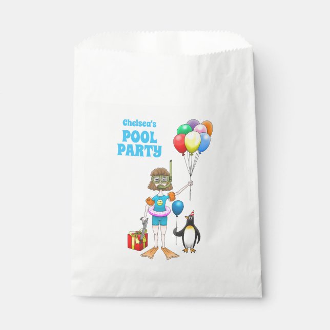 Bolsa De Papel Fiesta de piscina de pingüinos (Anverso)