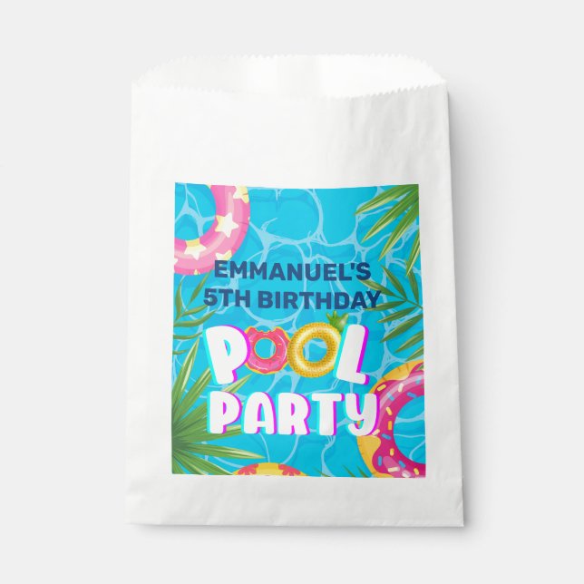 Bolsa De Papel Fiesta de piscina tropical Cumpleaños (Anverso)