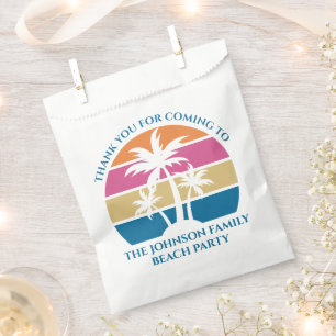 Bolsa De Papel Fiesta de playa de Sunset Palm Tree Tropical Perso