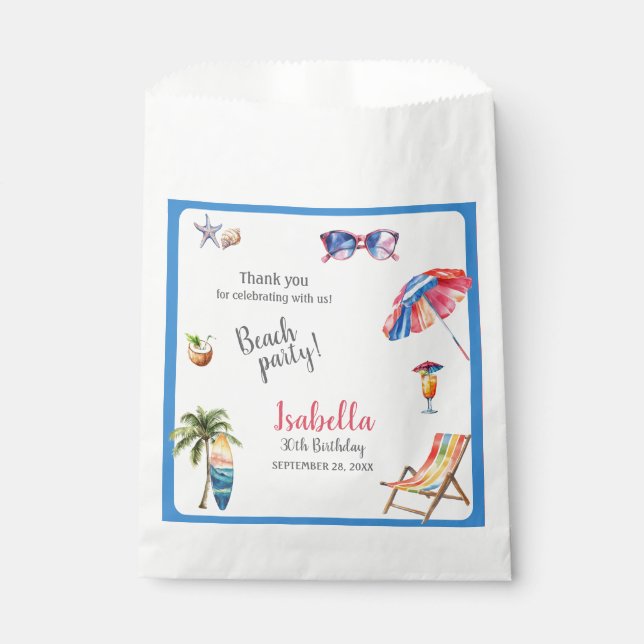 Bolsa De Papel Fiesta de Playa Verano Tropical (Anverso)