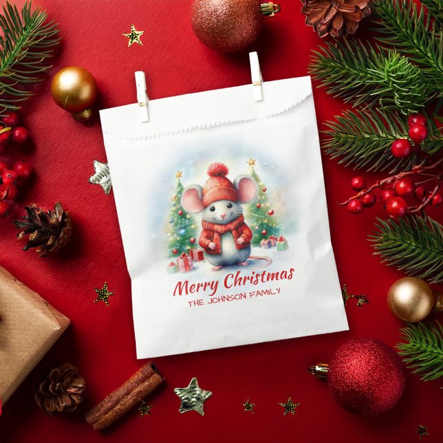 Bolsa De Papel Fiesta de ratón de Navidades cutas (Subido por el creador)