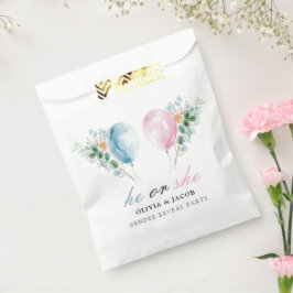 Bolsa De Papel Fiesta de revelación de los globos rosas azules