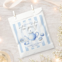 Bolsa De Papel Fiesta de té azul para baby shower