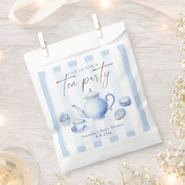 Bolsa De Papel Fiesta de té azul para baby shower