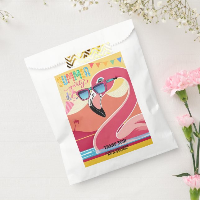 Bolsa De Papel Fiesta de verano de Flamingo Rosa (Sellado)
