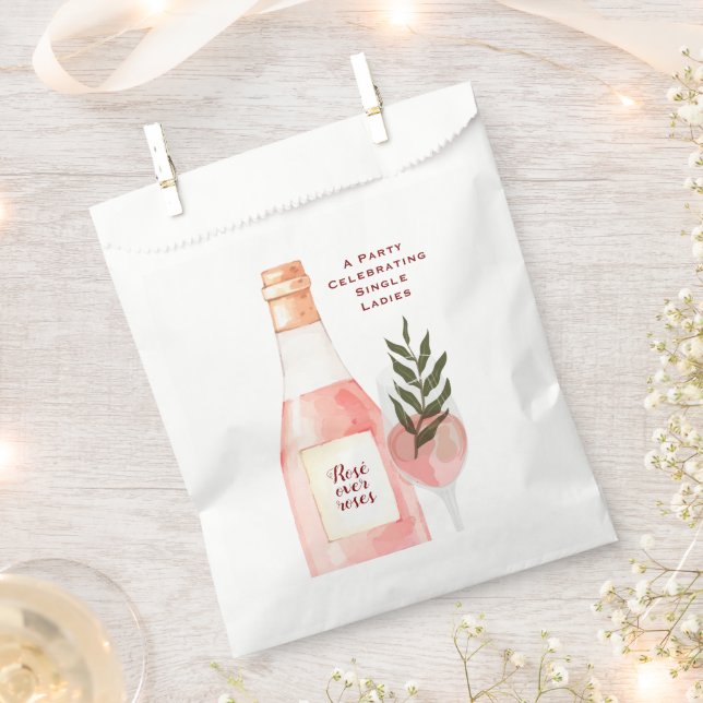 Bolsa De Papel Fiesta de vino rosado de San Valentín Rosé sobre R (Cortado)