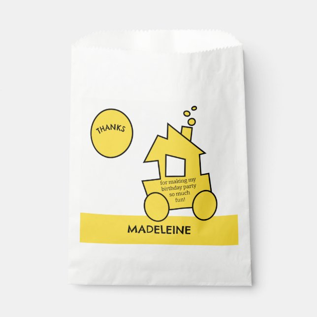 Bolsa De Papel Fiesta del cumpleaños del tren (Anverso)