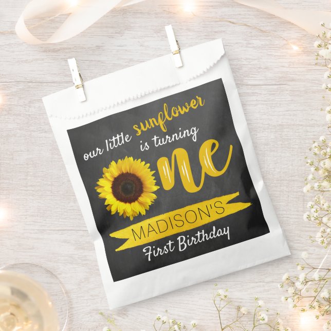 Bolsa De Papel Fiesta del primer cumpleaños de Little Sunflower (Cortado)