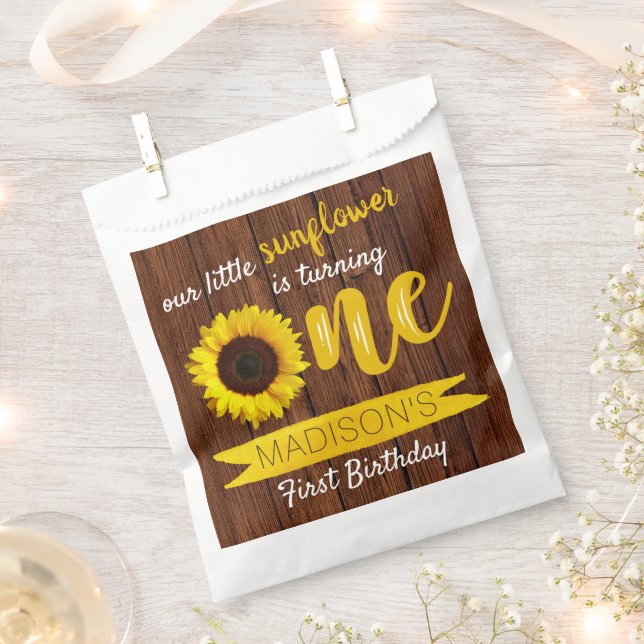 Bolsa De Papel Fiesta del primer cumpleaños de Little Sunflower (Cortado)
