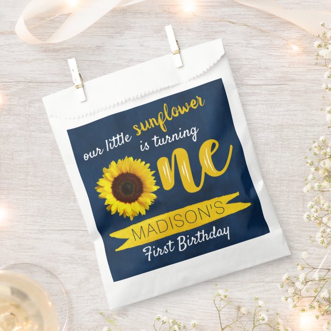 Bolsa De Papel Fiesta del primer cumpleaños de Little Sunflower (Cortado)