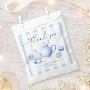 Bolsa De Papel Fiesta del Té Azul para Baby Shower Gracias