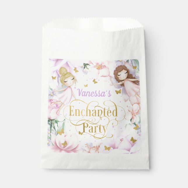 Bolsa De Papel Fiesta encantado, cumpleaños con temática de hada  (Anverso)