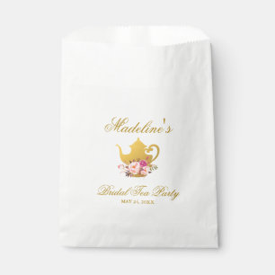 Bolsa De Papel Fiesta Floral Oro Rosa Bridal Ducha Tea