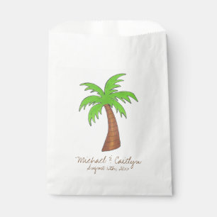 Bolsa De Papel Fiesta Green Tropical Island Palm Tree Beach