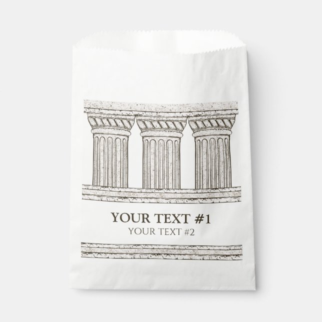 Bolsa De Papel Fiesta griega con texto personalizado y elementos  (Anverso)